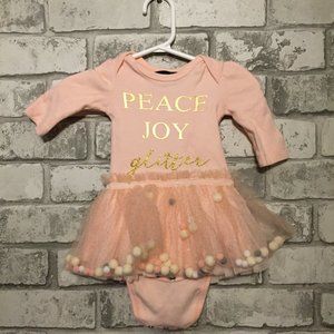 PEACE JOY GLITTER Dress 0-3 Months